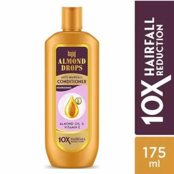 Bajaj Almond Drops Anti Hairfall Conditioner, 175ML, For Dry & Frizzy Hair, With Almond Oil & Vitamin E to Reduce Frizz & Smoothen Hair, Ideal for all Hair Types