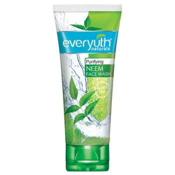 Everyuth Naturals Purifying Neem Face Wash, Antibacterial Neem & Tea Tree Oil, Hydrated, Clear & Healthy Skin, Paraben Free,100% Soap.  Free Oily, Dry, Normal, Combination & Sensitive Skin -50g